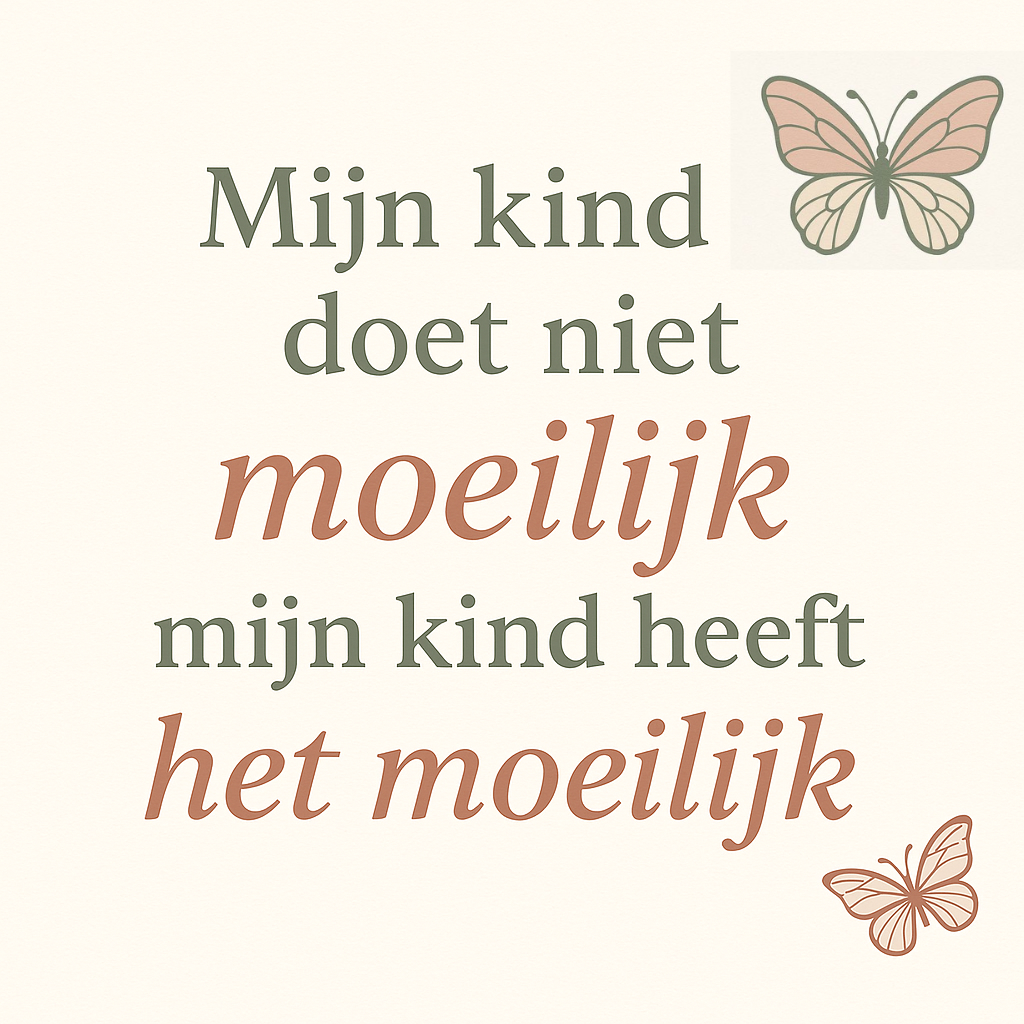 Mijn kind doet niet moeilijk, mijn kind heeft het moeilijk